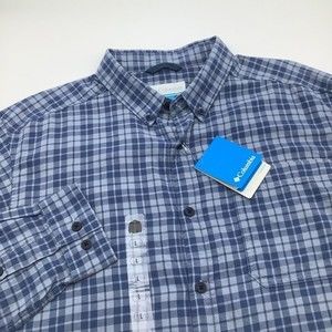 Columbia Mens‎ Out & Back II Long Sleeve Button Up Shirt Blue Size Large NWT